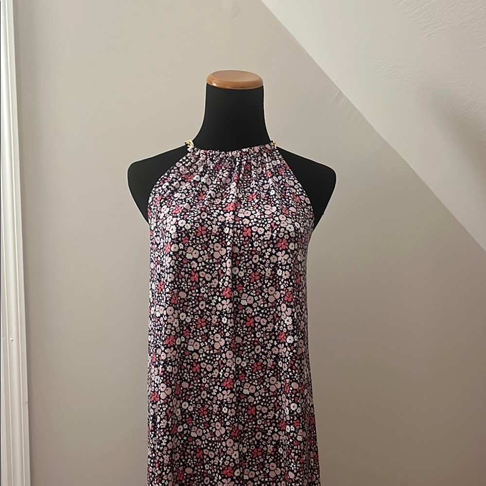 MICHAEL Michael Kors Red and Gold Sequin Halter Mini Dress
